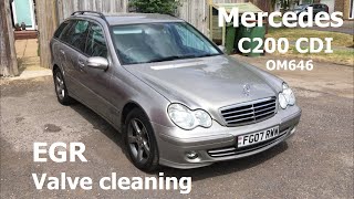 Mercedes C200 CDI OM646 S203W203 EGR valve cleaning [upl. by Maxma]