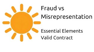 Fraud vs Misrepresentation  Other Essential Elements of a Valid Contract  CA CPT  CS amp CMA [upl. by Lleuqar]