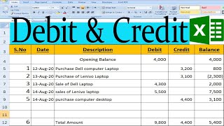 How to Make Debit and credit Sheet in MS Excel by learning center in Urduhindi [upl. by Atem198]