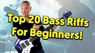 Top 20 MUST KNOW Bass Riffs For Beginners tabs amp tutorial [upl. by Notlim]