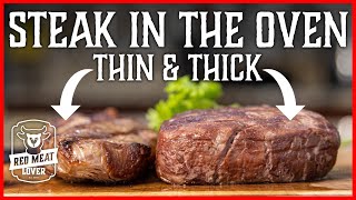 How to Cook Steak in Oven  Thin amp THICK Broil Steak Recipes [upl. by Yelkrab]