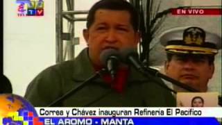 Correa y Chávez inauguran la refinería del Pacífico [upl. by Adrahc689]