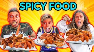 EATING Only SPICY FOOD For 24 Hours Worlds Spiciest Food Challenge  The Royalty Family [upl. by Carlita]