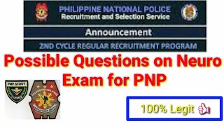 Possible Neuro Written Exam Questions for PNP BFP BJMP AFP and etc [upl. by Donatelli]