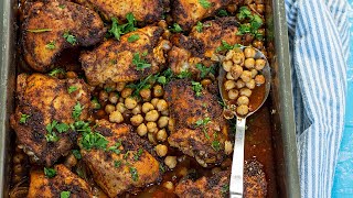 One Pan Greek Roasted Chicken amp Chickpeas Revithada me Kota ston Fourno [upl. by Arayc]