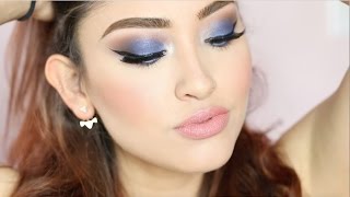 MAQUILLAJE ELEGANTE EN TONOS AZULES  PARA FIESTA [upl. by Nauwtna]