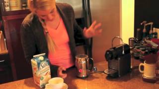 Nespresso Aeroccino Plus Frother Review Frothing Almond Milk [upl. by Mutat]