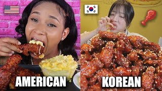 AMERICAN VS KOREAN MUKBANGERS [upl. by Aryl]