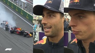 Ricciardo and Verstappen Explain Baku Crash  2018 Azerbaijan Grand Prix [upl. by Zosi207]